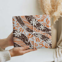 Puatou Tahiti Tiare Monstera Wrapping Paper Polynesian Pattern Curve Style - Polynesian Pride
