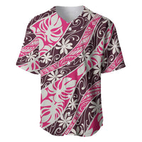 Tarona Tahiti Tiare Monstera Baseball Jersey Polynesian Pattern Curve Style - Polynesian Pride