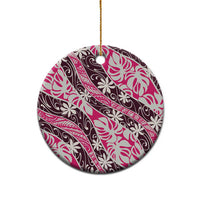 Tarona Tahiti Tiare Monstera Ceramic Ornament Polynesian Pattern Curve Style - Polynesian Pride