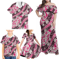 Tarona Tahiti Tiare Monstera Family Matching Off Shoulder Maxi Dress and Hawaiian Shirt Polynesian Pattern Curve Style LT01 - Polynesian Pride