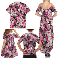Tarona Tahiti Tiare Monstera Family Matching Summer Maxi Dress and Hawaiian Shirt Polynesian Pattern Curve Style LT01 - Polynesian Pride