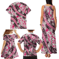 Tarona Tahiti Tiare Monstera Family Matching Tank Maxi Dress and Hawaiian Shirt Polynesian Pattern Curve Style LT01 - Polynesian Pride