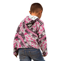 Tarona Tahiti Tiare Monstera Kid Hoodie Polynesian Pattern Curve Style - Polynesian Pride