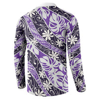 Vareau Tahiti Tiare Monstera Button Sweatshirt Polynesian Pattern Curve Style - Polynesian Pride
