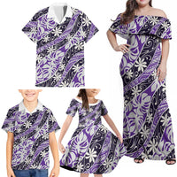 Vareau Tahiti Tiare Monstera Family Matching Off Shoulder Maxi Dress and Hawaiian Shirt Polynesian Pattern Curve Style LT01 - Polynesian Pride