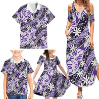 Vareau Tahiti Tiare Monstera Family Matching Summer Maxi Dress and Hawaiian Shirt Polynesian Pattern Curve Style LT01 - Polynesian Pride