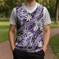 Vareau Tahiti Tiare Monstera Christmas Knitted V-Neck Vest Polynesian Pattern Curve Style - Polynesian Pride