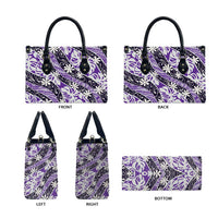 Vareau Tahiti Tiare Monstera Leather Bag Polynesian Pattern Curve Style LT01 - Polynesian Pride