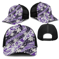 Vareau Tahiti Tiare Monstera Mesh Trucker Cap Polynesian Pattern Curve Style LT01 - Polynesian Pride