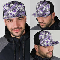Vareau Tahiti Tiare Monstera Mesh Trucker Cap Polynesian Pattern Curve Style LT01 - Polynesian Pride