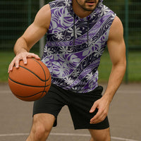Vareau Tahiti Tiare Monstera Sleeveless Hoodie Polynesian Pattern Curve Style - Polynesian Pride