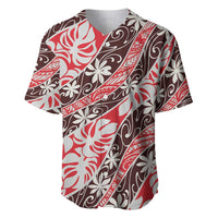 Uteute Tahiti Tiare Monstera Baseball Jersey Polynesian Pattern Curve Style - Polynesian Pride