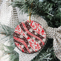 Uteute Tahiti Tiare Monstera Ceramic Ornament Polynesian Pattern Curve Style - Polynesian Pride