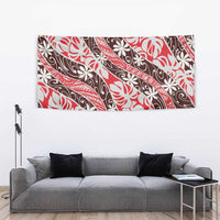 Uteute Tahiti Tiare Monstera Tapestry Polynesian Pattern Curve Style - Polynesian Pride