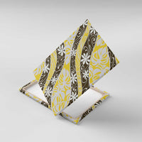 Rearea Tahiti Tiare Monstera Canvas Wall Art Polynesian Pattern Curve Style LT01 With Frame Yellow - Polynesian Pride