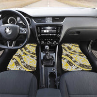 Rearea Tahiti Tiare Monstera Car Mats Polynesian Pattern Curve Style LT01 Set 2pcs - Front Yellow - Polynesian Pride