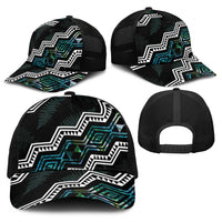 Taniko Aotearoa Mix Paua Shell Baseball Net Cap Niho Taniwha Turquoise Glitter - Polynesian Pride