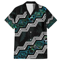 Personalised Taniko Aotearoa Mix Paua Shell Family Matching Off Shoulder Maxi Dress and Hawaiian Shirt Niho Taniwha Turquoise Glitter LT01 Dad's Shirt - Short Sleeve Turquoise - Polynesian Pride