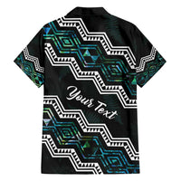 Personalised Taniko Aotearoa Mix Paua Shell Family Matching Puletasi and Hawaiian Shirt Niho Taniwha Turquoise Glitter LT01 - Polynesian Pride