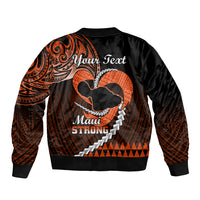 Personalised Hawaii Bomber Jacket Maui Be Strong Kakau Orange Version LT01 - Polynesian Pride