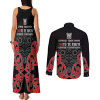 Toitu Te Tiriti 1840 Aotearoa Couples Matching Tank Maxi Dress and Long Sleeve Button Shirt Stand Together Stand Stronger LT01 - Polynesian Pride