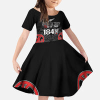 Toitu Te Tiriti 1840 Aotearoa Family Matching Summer Maxi Dress and Hawaiian Shirt Stand Together Stand Stronger LT01 Daughter's Dress Black - Polynesian Pride