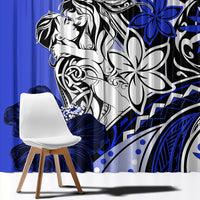 Polynesian Valentine Window Curtain Couple Floral Unique Blue Version LT01 - Polynesian Pride
