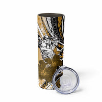 Polynesian Valentine Skinny Tumbler Couple Floral Unique Gold Version