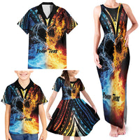 Personalised Polynesian Heart In Fire And Water Family Matching Tank Maxi Dress and Hawaiian Shirt Romantic Elements LT01 - Polynesian Pride