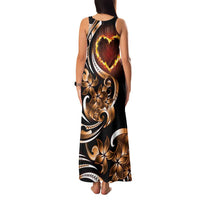 Personalised Polynesian Fiery Heart Family Matching Tank Maxi Dress and Hawaiian Shirt Passionate Love LT01 - Polynesian Pride