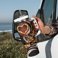 Personalised Polynesian Fiery Heart Tumbler With Handle Passionate Love