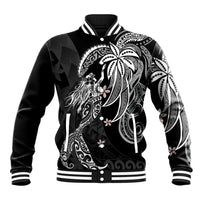Polynesian Mermaid Plumeria Tribal Tattoo Baseball Jacket