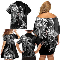Polynesian Mermaid Plumeria Tribal Tattoo Family Matching Off Shoulder Short Dress and Hawaiian Shirt LT01 - Polynesian Pride