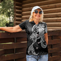 Polynesian Mermaid Plumeria Tribal Tattoo Women Polo Shirt LT01 - Polynesian Pride