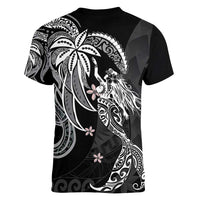 Polynesian Mermaid Plumeria Tribal Tattoo Women V-Neck T-Shirt LT01 - Polynesian Pride