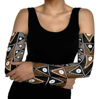 Fiji Brown Masi Pattern Arm Sleeves Fijian Tapa