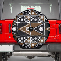 Fiji Brown Masi Pattern Spare Tire Cover Fijian Tapa