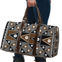 Fiji Brown Masi Pattern Travel Bag Fijian Tapa