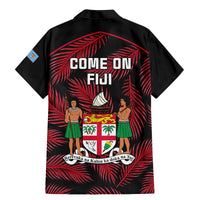 Fiji Rugby Family Matching Mermaid Dress and Hawaiian Shirt Flying Fijians Red Palm Tree Version LT01 - Polynesian Pride