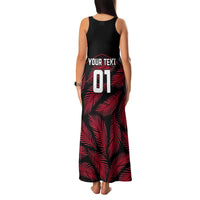 Custom Fiji Rugby Family Matching Tank Maxi Dress and Hawaiian Shirt Flying Fijians Red Palm Tree Version LT01 - Polynesian Pride