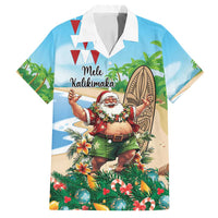 Hawaii Christmas Santa Claus Family Matching Off Shoulder Maxi Dress and Hawaiian Shirt Mele Kalikimaka Tropical Beach LT01 Dad's Shirt - Short Sleeve Art - Polynesian Pride