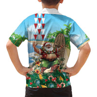 Hawaii Christmas Santa Claus Family Matching Puletasi and Hawaiian Shirt Mele Kalikimaka Tropical Beach LT01 - Polynesian Pride