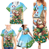 Hawaii Christmas Santa Claus Family Matching Summer Maxi Dress and Hawaiian Shirt Mele Kalikimaka Tropical Beach LT01 - Polynesian Pride