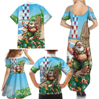 Hawaii Christmas Santa Claus Family Matching Summer Maxi Dress and Hawaiian Shirt Mele Kalikimaka Tropical Beach LT01 - Polynesian Pride