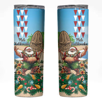 Hawaii Christmas Santa Claus Skinny Tumbler Mele Kalikimaka Tropical Beach LT01 Art - Polynesian Pride