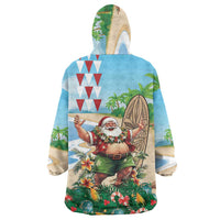 Hawaii Christmas Santa Claus Wearable Blanket Hoodie Mele Kalikimaka Tropical Beach LT01 - Polynesian Pride