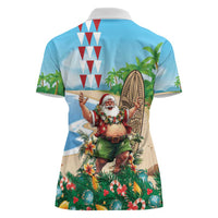 Hawaii Christmas Santa Claus Women Polo Shirt Mele Kalikimaka Tropical Beach LT01 - Polynesian Pride