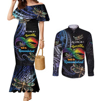 Personalised Polynesian Memorial Couples Matching Mermaid Dress and Long Sleeve Button Shirt As Long As I Breathe You'll Be Remembered LT01 Colorful - Polynesian Pride