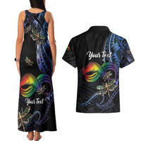 Personalised Polynesian Memorial Couples Matching Tank Maxi Dress and Hawaiian Shirt As Long As I Breathe You'll Be Remembered LT01 - Polynesian Pride