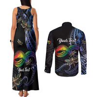 Personalised Polynesian Memorial Couples Matching Tank Maxi Dress and Long Sleeve Button Shirt As Long As I Breathe You'll Be Remembered LT01 - Polynesian Pride